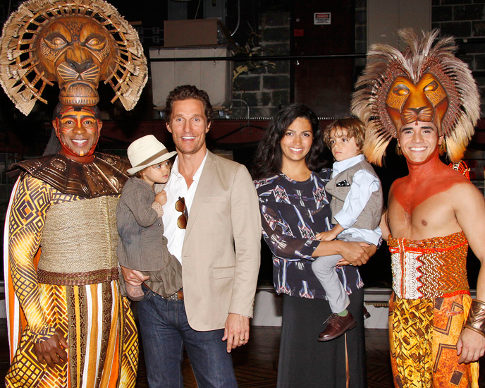 Alton Fitzgerald White and Adam Jacobs with Matthew McConaughey and his family